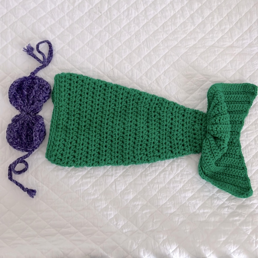Baby mermaid photoshoot set crochet